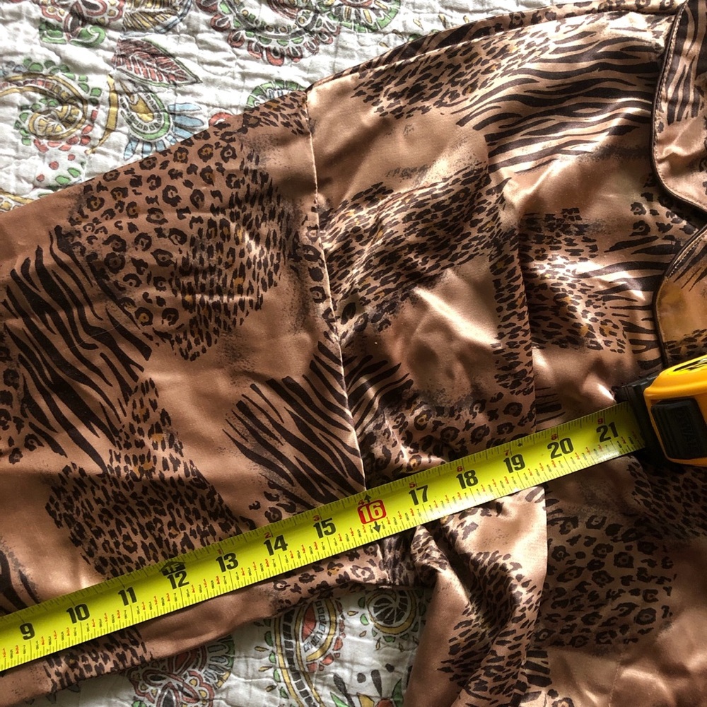 Brown and black silk satin pajama kimono robe - Picture 7 of 8